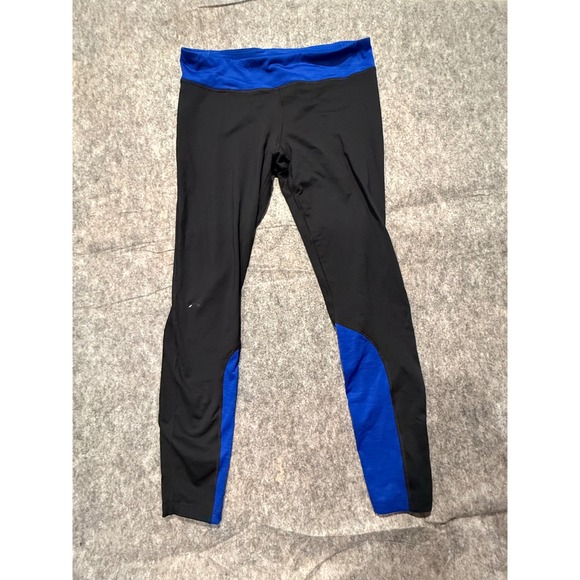 Under Armour Pants - Under Armour ColdGear Womens Large Black Blue Fitted Compression Leggings